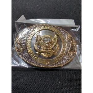 United States of America belt buckle. New in package. Heavy